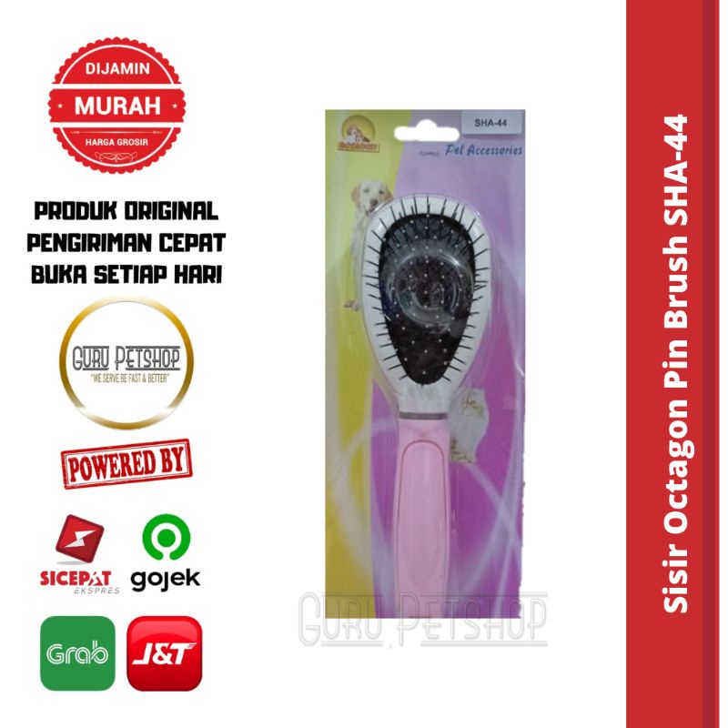 Sisir Octagon Pin Brush SHA-44 / Sisir Kucing / Sisir Anjing