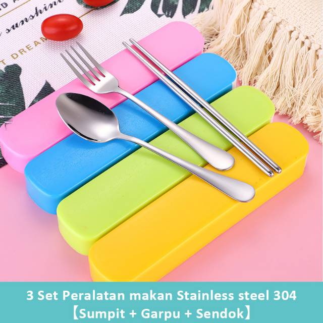 SET ALAT MAKAN STAINLESS STEEL SENDOK GARPU SUMPIT BAHAN TEBAL KOKOH KUALITAS BAGUS