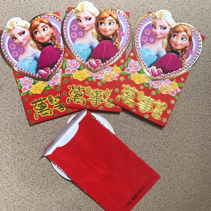 

NEW. AMPLOP ANGPAO IMLEK CHINESE NEW YEAR KARAKTER (FROZEN) ISI 4 TERMURAH