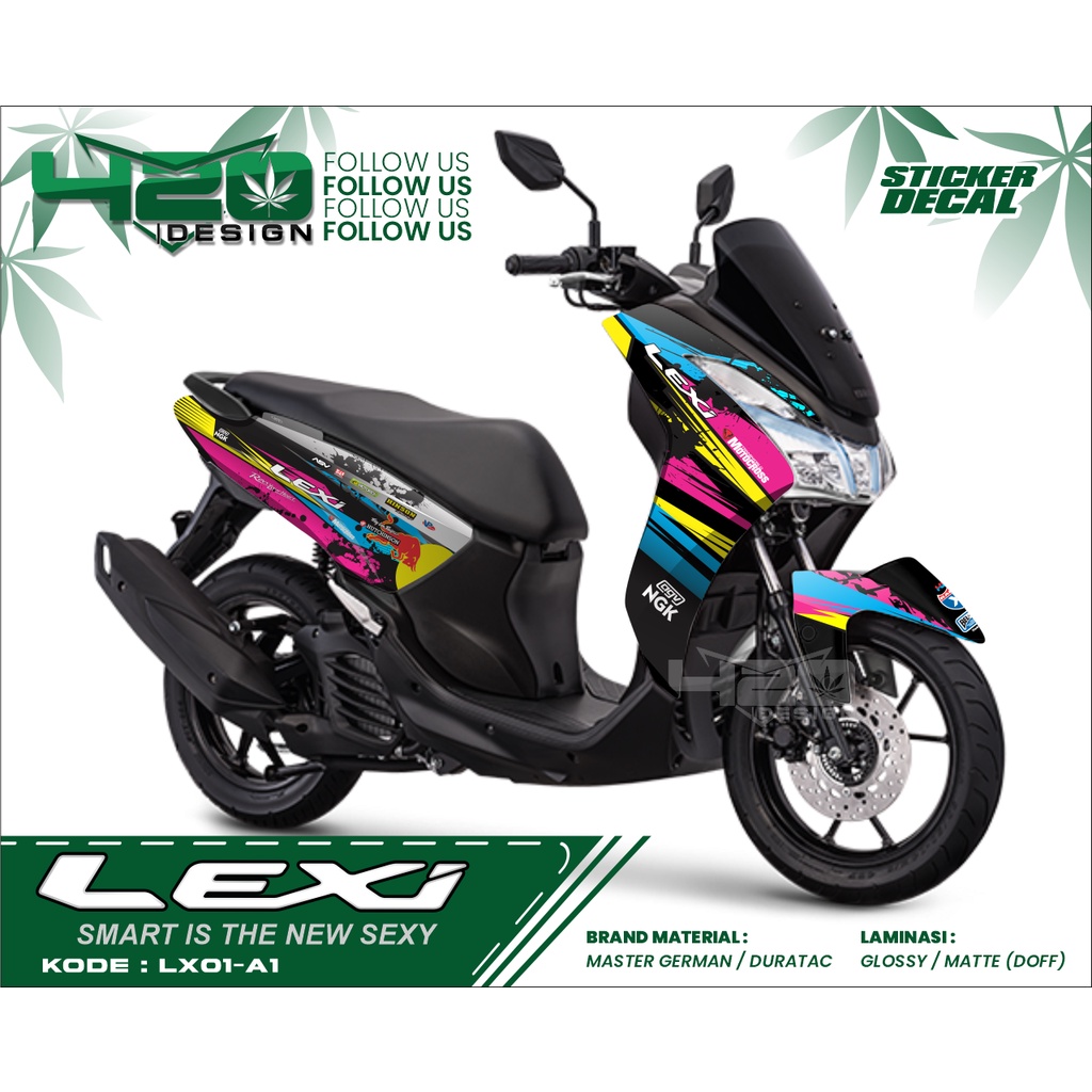Sticker Decal Yamaha LEXI - RACING X Decal Yamaha Lexi - Kode LX