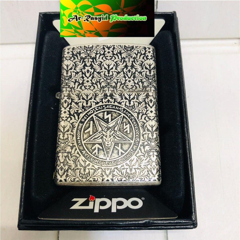 Best Seller Korek Api Minyak Zippo Matte Kw Motif Silver 18 Terbatas