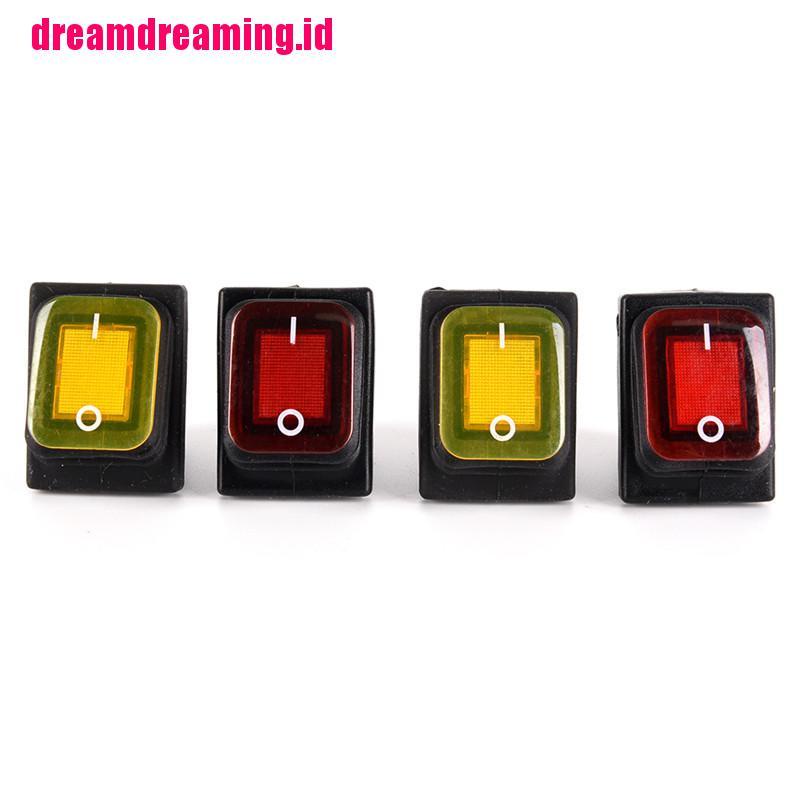 (dreamdreaming.id) Saklar Rocker Switch 4 Pin 12V Anti Air Dengan Lampu LED Untuk Mobil / Perahu