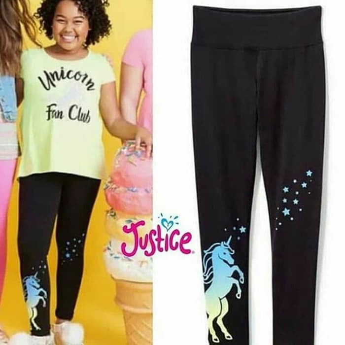 justice legging warna hitam motif unicorn/legging panjang justice anak - 22plus Kualitas Premium
