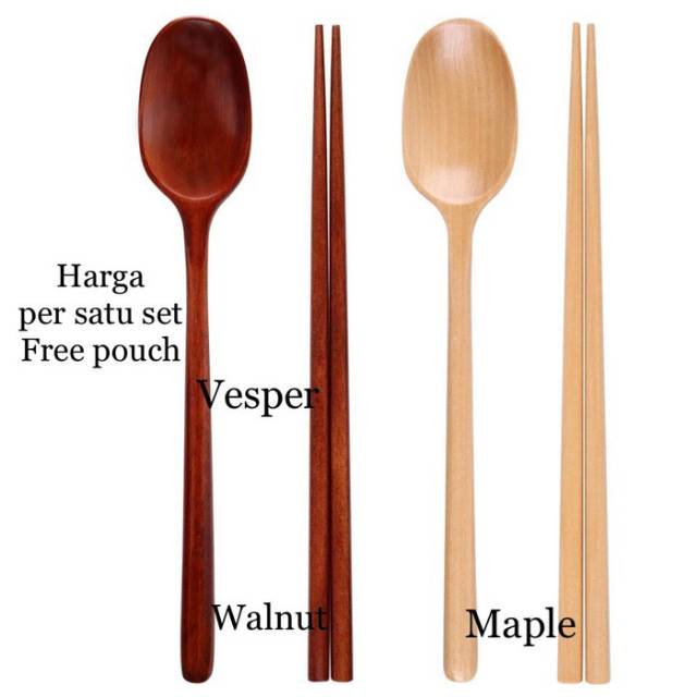  Sendok  sumpit kayu  korea  sujeo set long spoon wooden 