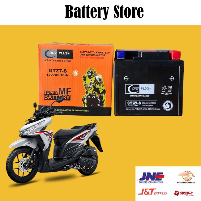 Jual Aki motor vario 125 vario 150 Dryplus Gtz7s 12v 7ah | Shopee Indonesia