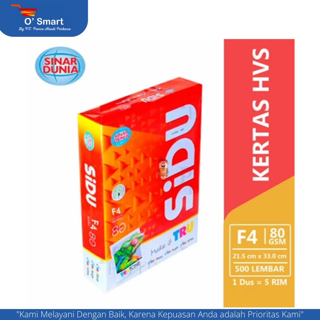 

SINAR DUNIA / SIDU Kertas F4 80 Gsm Kertas Fotocopy