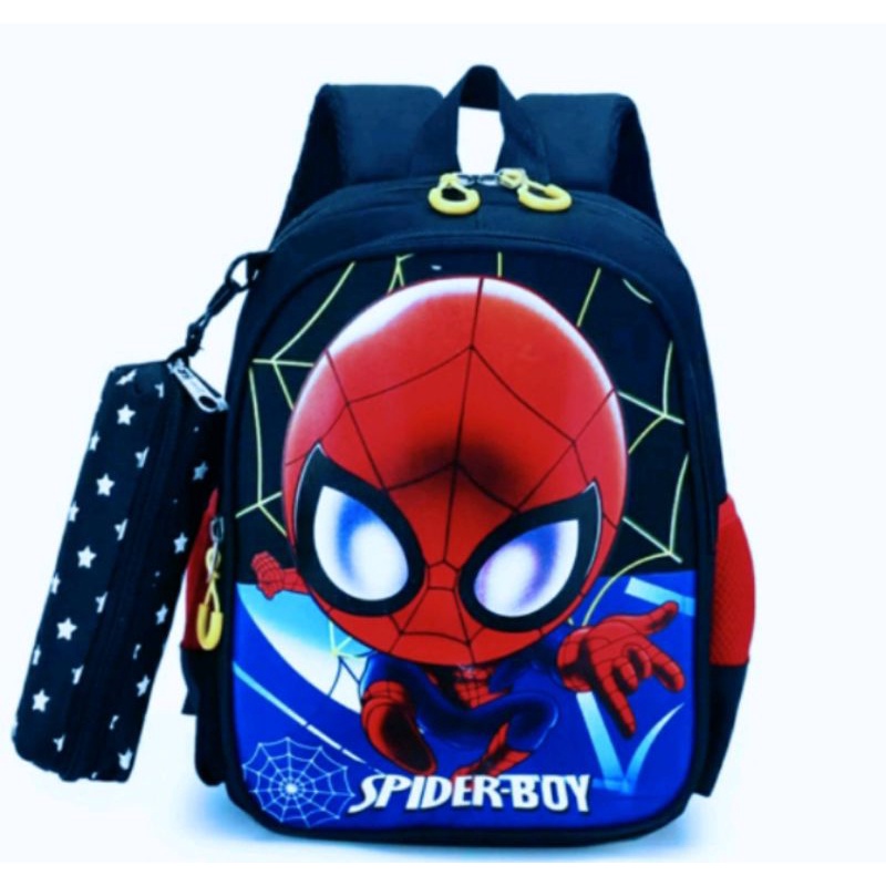 daeybag_store/Tas Anak Laki-Laki Ransel Sekolah TK/SD Bonus kotak pensil Karakter Boboy, Batman, Free fire, Avenger dan Spiderboy