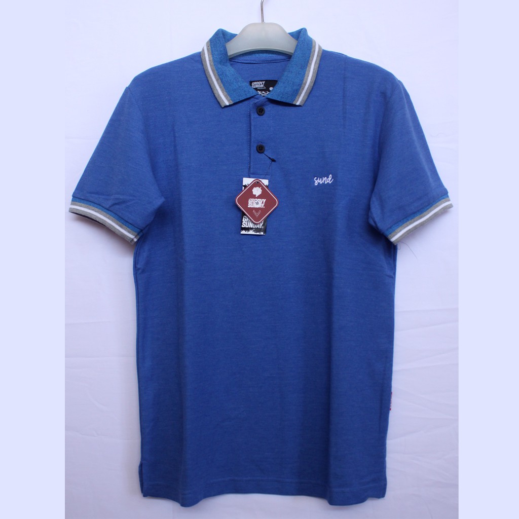 Kaos Polo T-Shirt Groovy Sunday - Blue