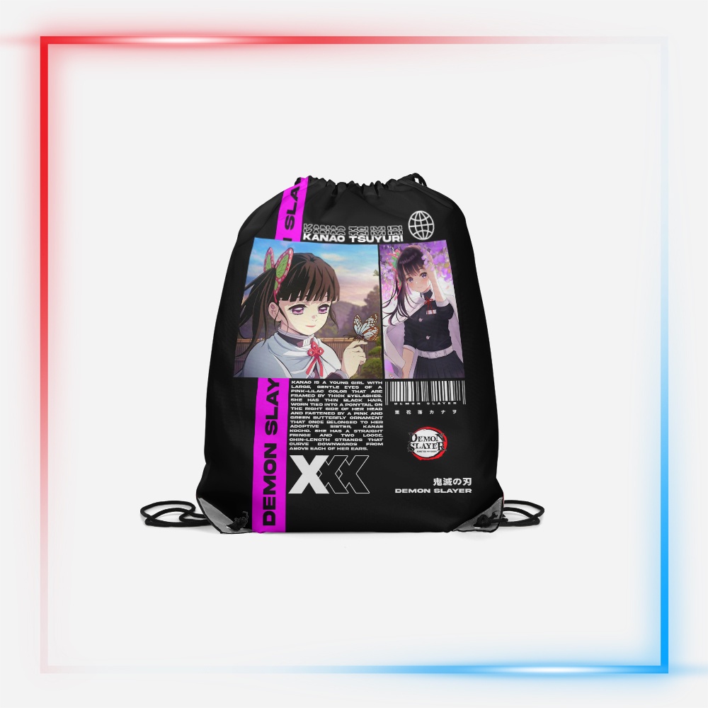 String Bag / Tas Serut Fullprint 3D Karakter Anime Demon Slayer - Kanao Tsuyuri