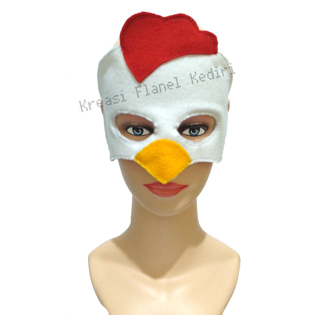 Cod Topeng Flanel Kostum Hewan Ayam Jantan Rooster Pesta Ulang