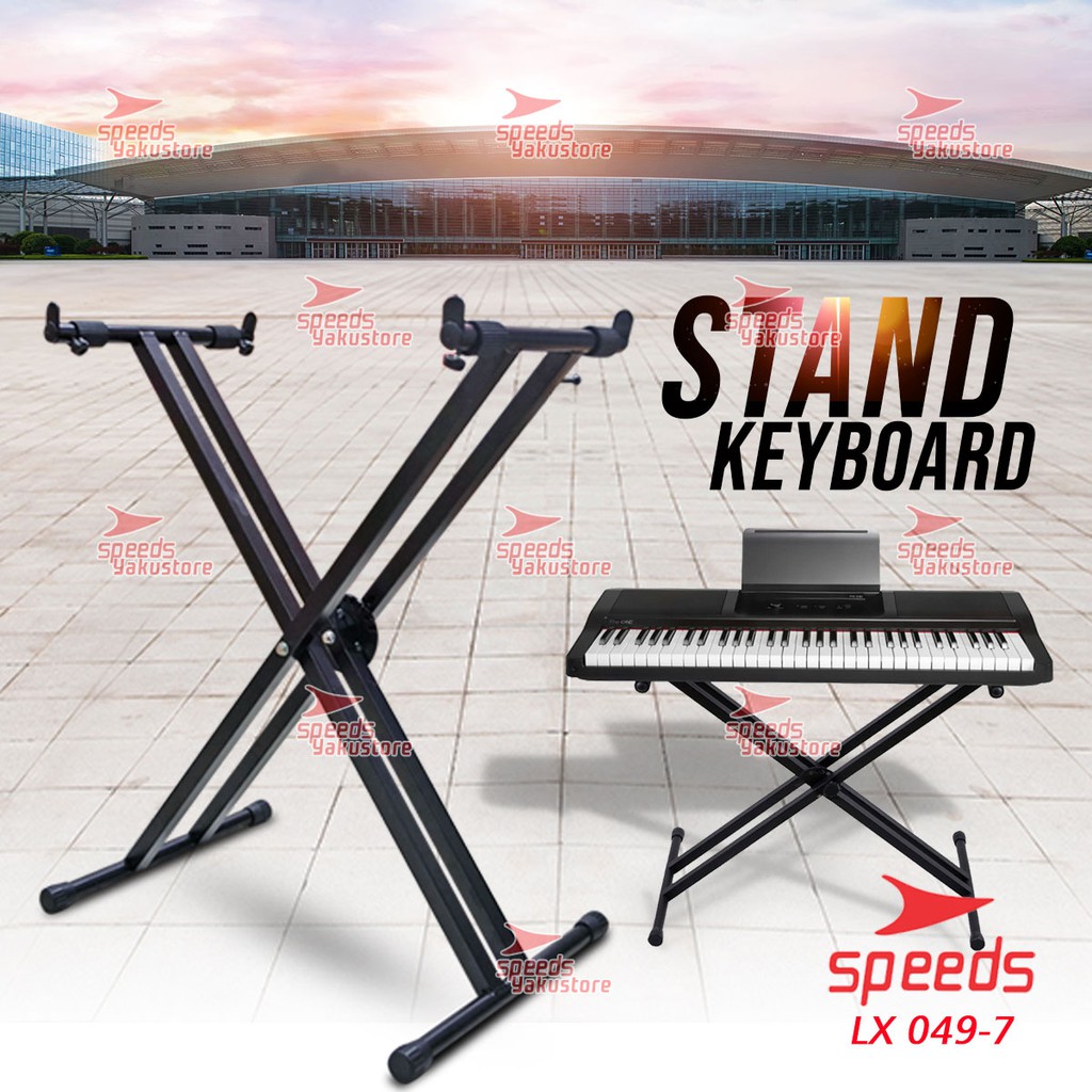 SPEEDS Alat Musik Stand Keyboard Double Kaki Keyboard Untuk Semua Piano Dewasa Lipat Portable 049-7