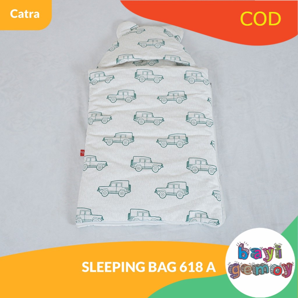 selimut bayi kantong motif mobil / selimut bayi dengan penutup kepala / alas tidur bayi / tempat tid
