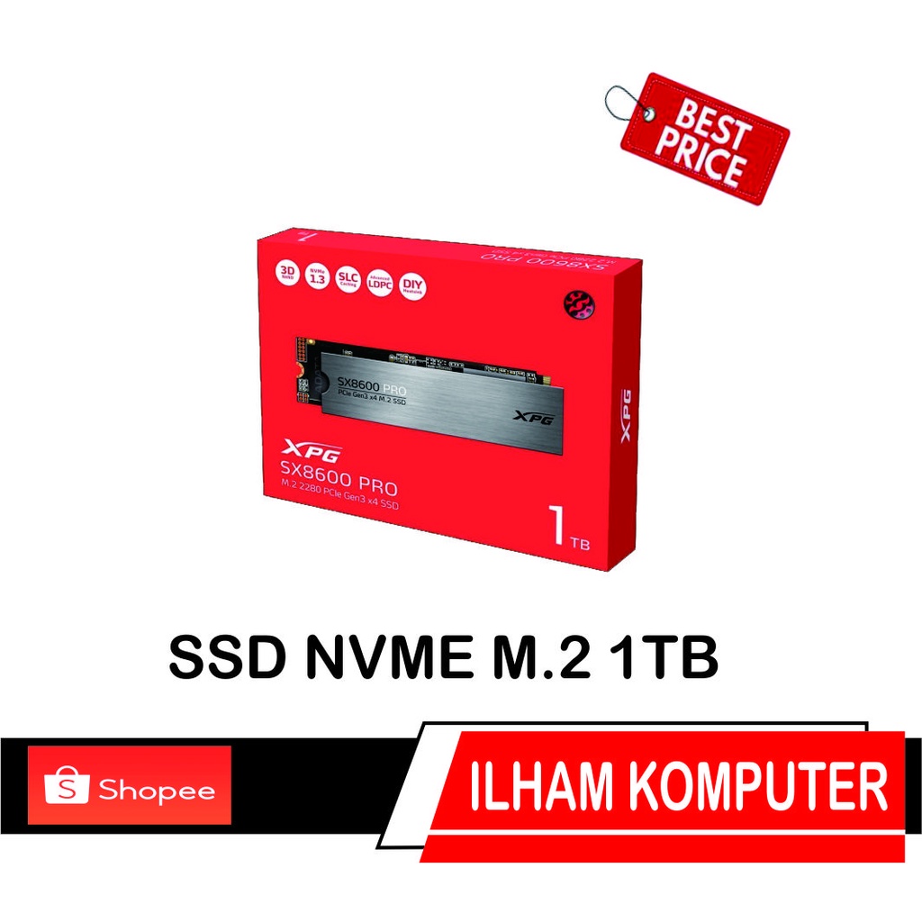 ADATA SX8600 PRO 1TB PCIe Gen3 x4 M.2 2280 Solid State Drive