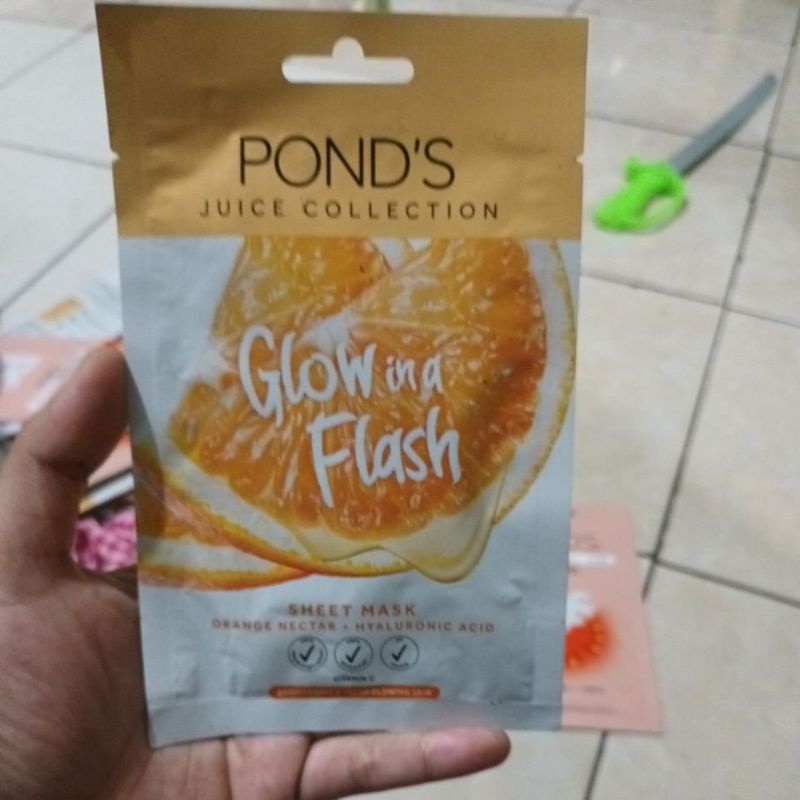 masker ponds / ponds juice collection sheet mask glow in a flash