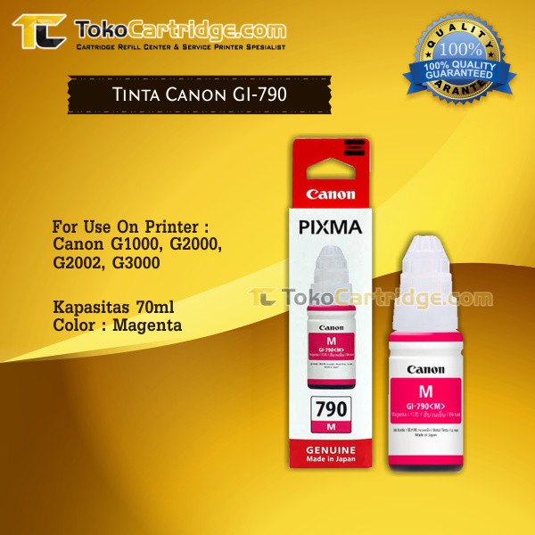 Tinta Canon Original GI-790 GI790 GI 790 Magenta Refill Ink Printer G1000 G2000 G3000 G1010 G2010