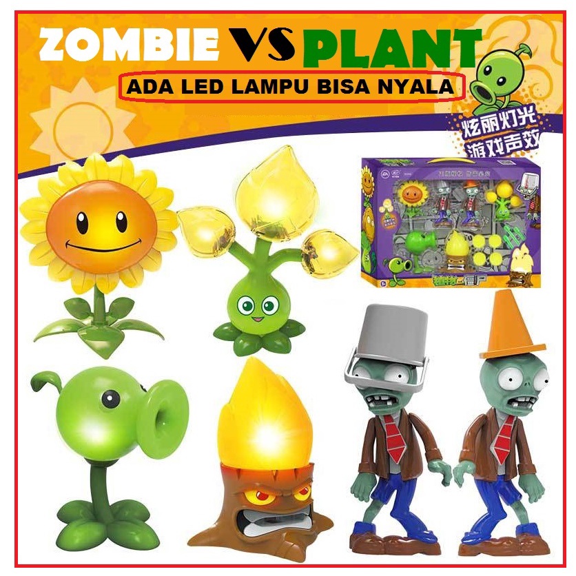 MAINAN ANAK BONEKA DIY LAMPU  ZOMBIE VS PLANT / ZOMBIES SHOOT BALL TEMBAK / EDUKASI BELAJAR TOY KID 