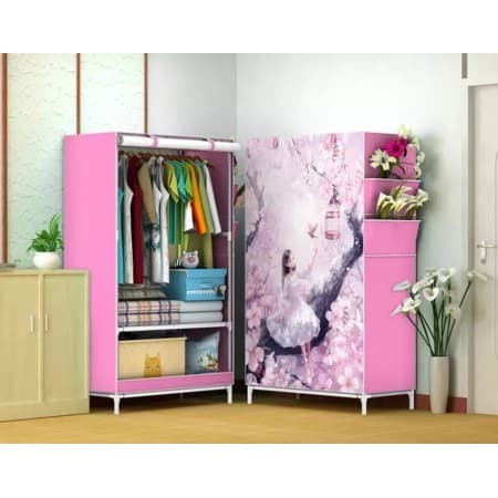 Rak Baju Motif Kecil Lemari Lipat Wadah Pakaian Serbaguna Tempat Baran