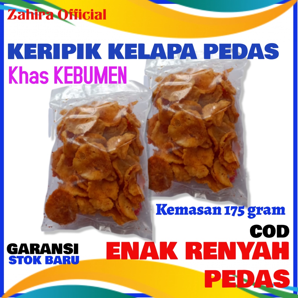 

Cemilan Keripik Kelapa Pedas Makanan Ringan Oleh-oleh Kebumen 150 Gram