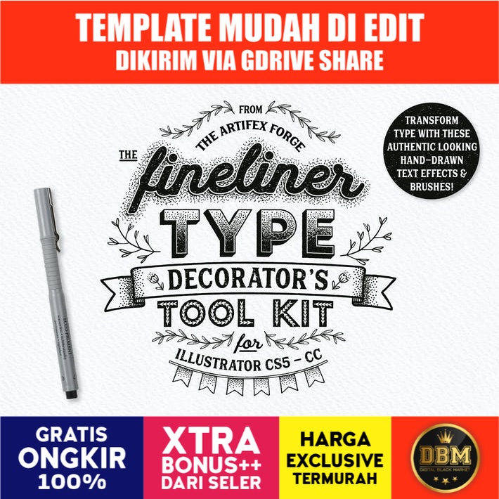 Fineliner Type Decorators Tool Kit