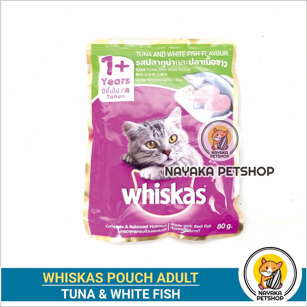 Whiskas Tuna White Fish Pouch Makanan Kucing Basah Pakan Wet Food