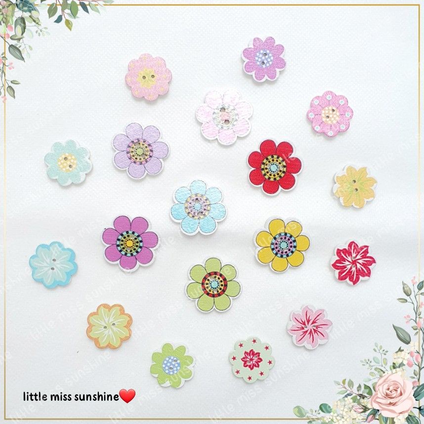 Kancing Unik 1set isi 5pc Unique Button Wood Kayu Scrap Book Hiasan Keterampilan Prakarya Sekolah High Quality Seni Kesenian Jahit Sulam Pakaian Baju Complete Serie Grosir Termurah Terlaris Terlengkap Limited Quality Grosir wantex Little Miss Sunshine