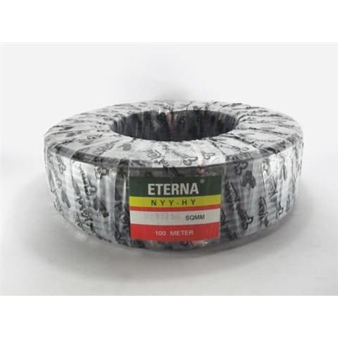 Kabel NYYHY 3X2,5 mm ETERNA / NYY HY 3X2,5 / HITAM SERABUT / 1ROLL 50M