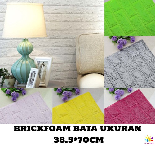 Wallpaper Dinding 3D Brickfoam Sticker Foam Batu Bata 38.5*70Cm Dekorasi Dinding Kamar Murah FW88