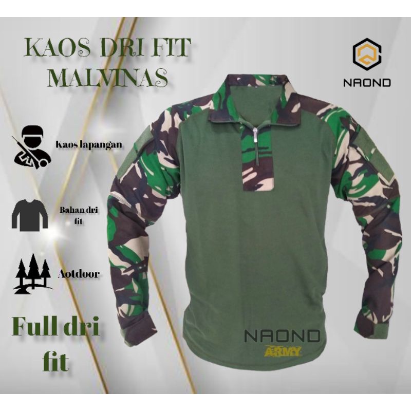 Kaos BDU Loreng lengan panjang / Kaos Drifit Tactical / Kaos Dryfit Kombinasi Loreng