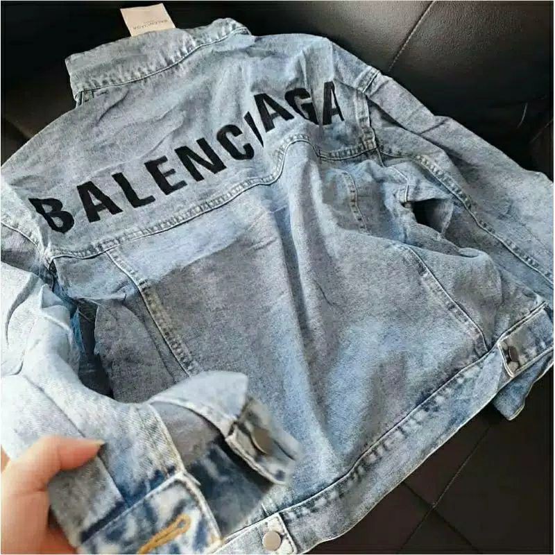 READY JAKET BALENCIAGA OLA JEANS TEBAL IMPORT FULL BORDIR FREESZ PREMIUM