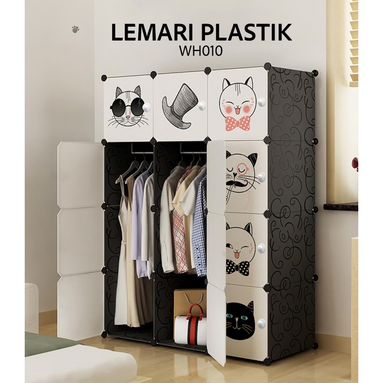 Lemari baju lemari plastik rak serbaguna susun lemari pakaian anak 12 pintu / susun / kotak