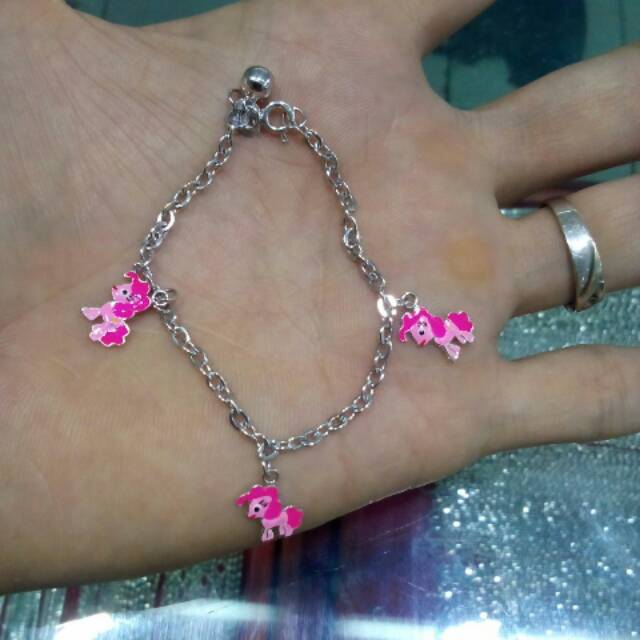 Gelang Tangan/Kaki Anak/Balita/Bayi Perak Silver925 Asli Lapis Emas Putih