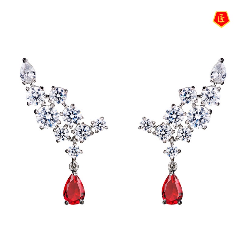 [Ready Stock]Luxury Contemporary Full Diamond Stud Earrings