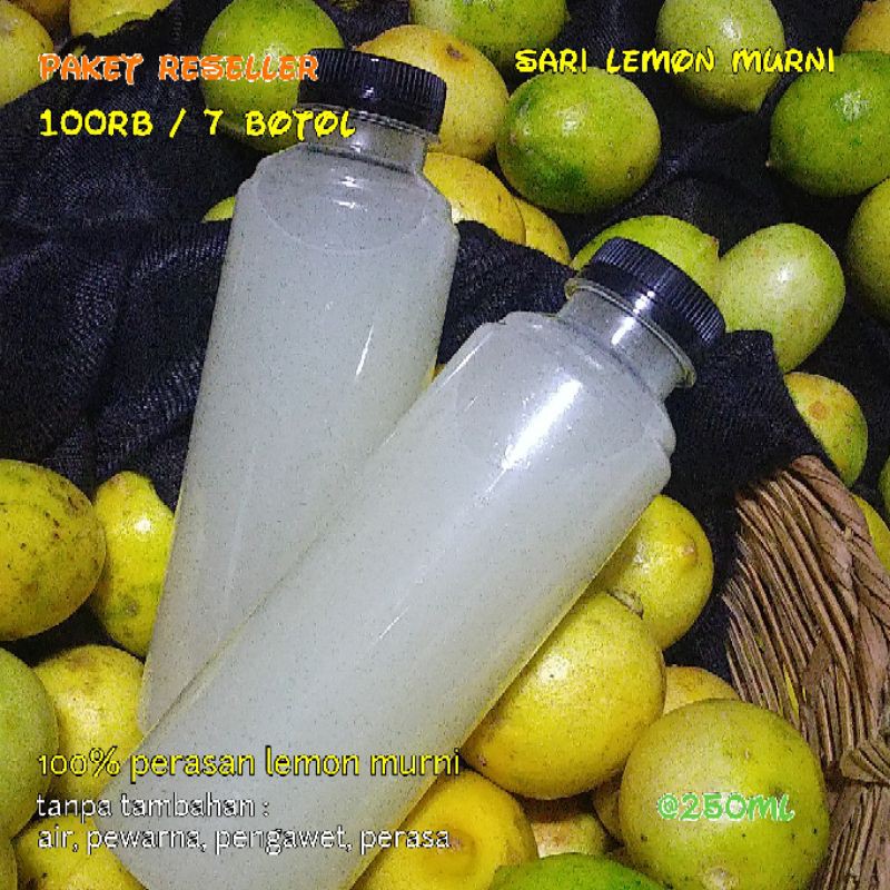 

paket reseller (100rb isi 7) sari lemon murni 250ml botol polos