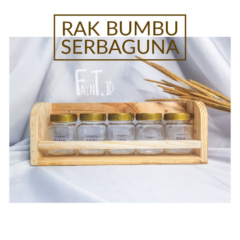 Rak bumbu dapur/rak kayu untuk bumbu/rak kosmetik/rak parfum/rak cemilan