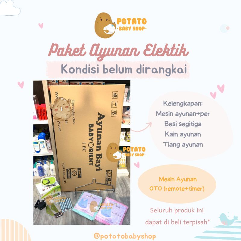 Paket Ayunan Elektrik - Tiang - Mesin Ayunan Elektrik Oto - Besi - Kain