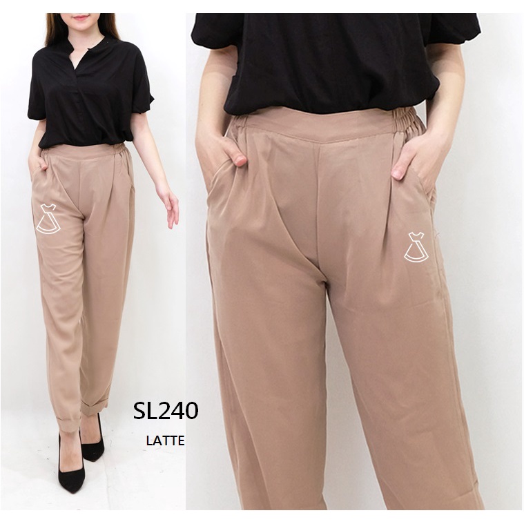 SL240 - Celana Panjang Polyester Long Pants Casual