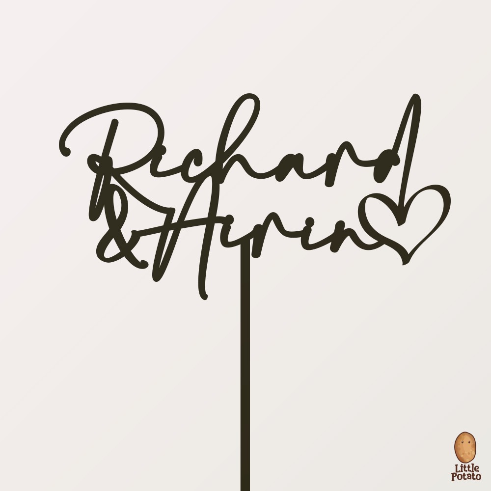 Custom Cake Topper (Tusukan Kue): Wedding/Bridal Shower/Anniversary [Couple Name]