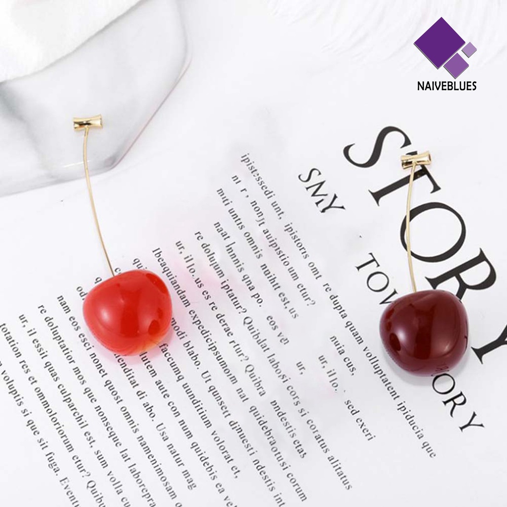 Anting Juntai Bentuk Cherry Bahan Alloy Untuk Kencan