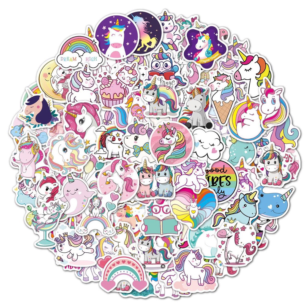 

Sticker lucu kawai karakter unicorn / hamster life / kirby / hello kitty/ petter rabit/ kuromi/pusheen