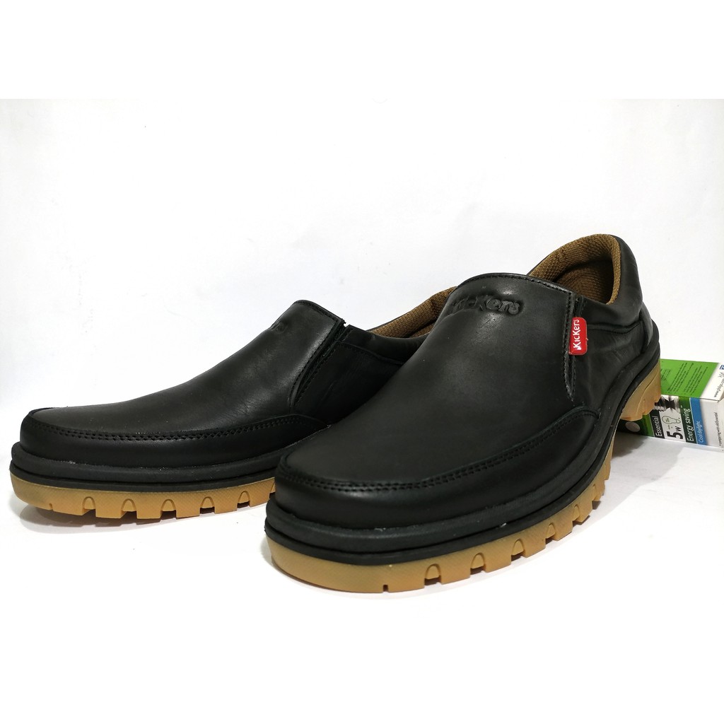 sepatu kickers kulit casual pria bahan kulit asli f.5