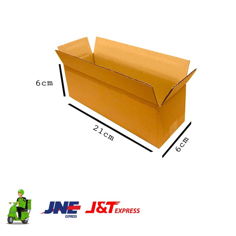 

kardus box single wall polos baru uk 21x6x6 cm