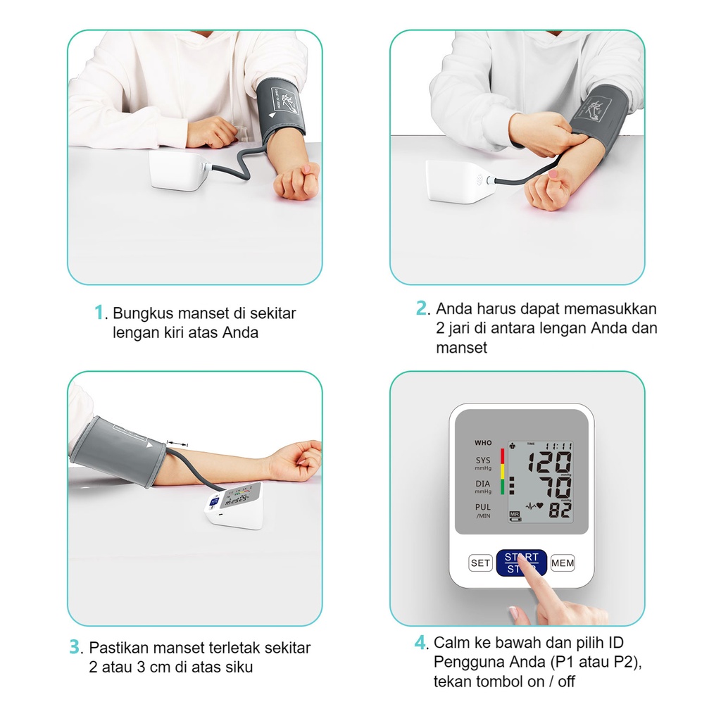 ITS Tensi darah digital otomatis akurat Gaya Lengan Sepenuhnya Otomatis Sphygmomanometer Monitor Tekanan Darah Tampilan LED besar  Sepenuhnya otomatis  alat tensi darah digital akurat lengkap ori