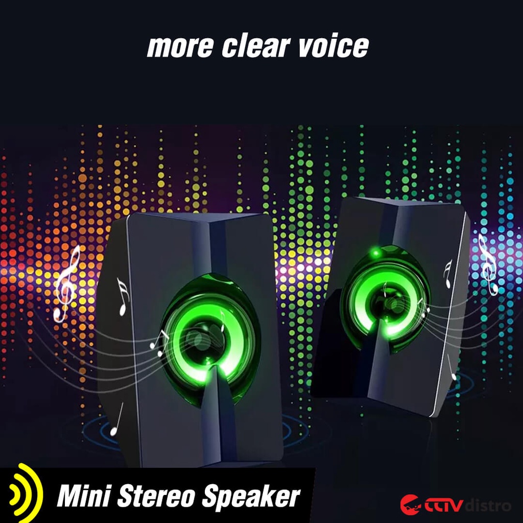 A12 Speaker USB Aktif Mini Speker Sound Spiker Laptop PC Komputer TV Bass RGB Gaming Active Portabel