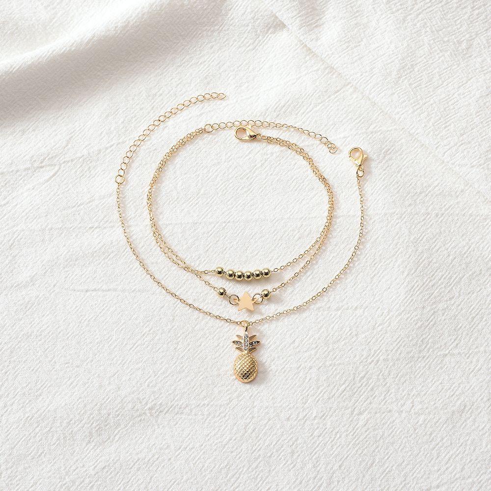 Preva Gelang Kaki Ankle Bracelet Charm Lapis Emas Perhiasan Boho Pantai