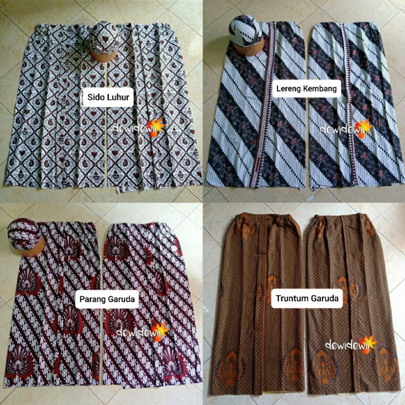 Set Blangkon + Jarik Instan Bapak Ibu, BANYAK PILIHAN MOTIF