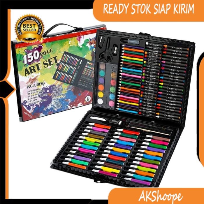 CRAYON SET ISI 150PCS PENSIL WARNA SET SPIDOL SET