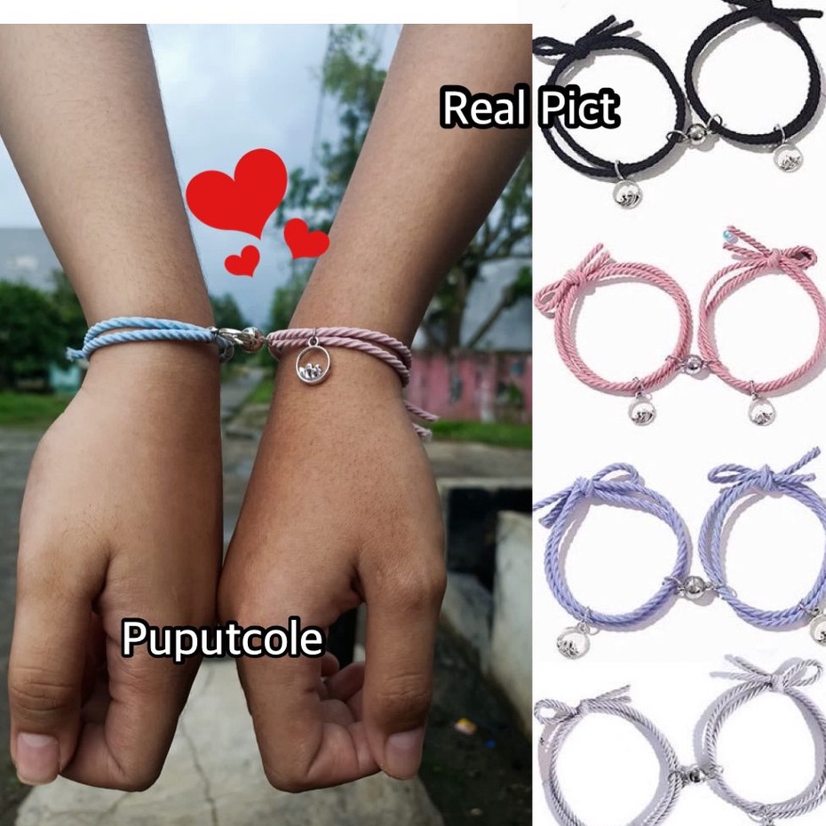 2 PCS GELANG MAGNET COUPLE LUCU UNTUK GELANG PERSAHABATAN