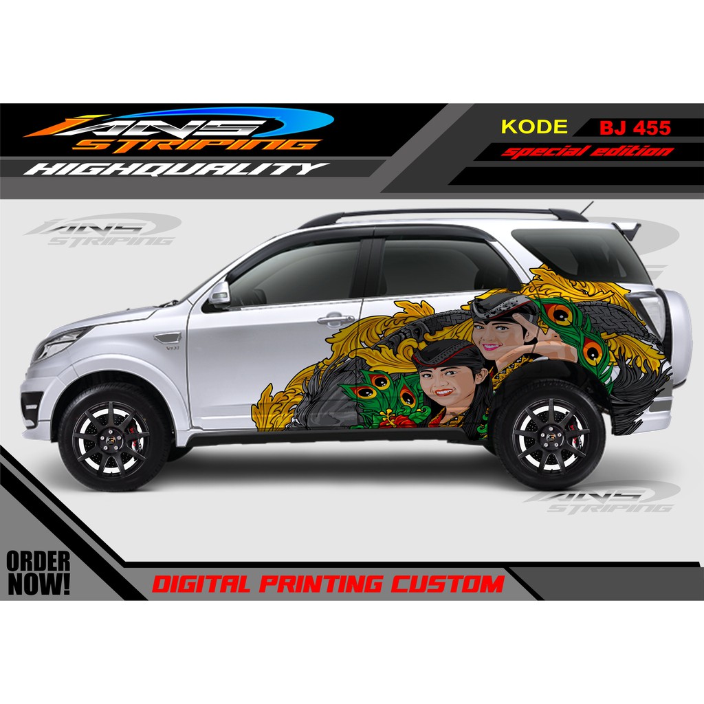 VARIASI STICKER MOBIL TERIOS RUSH FORTUNER INNOVA PAJERO / DECAL STICKER MOBIL / STIKER MOBIL