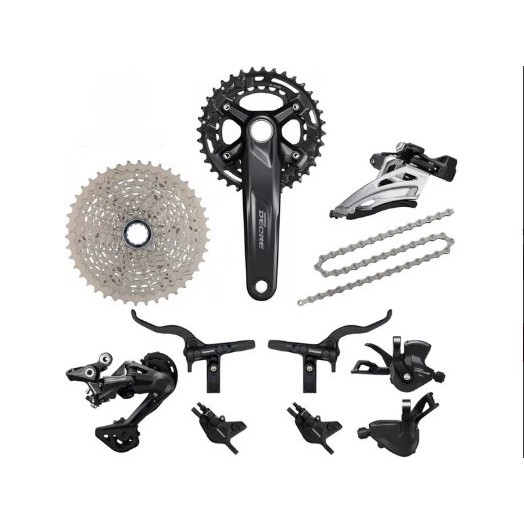 SHIMANO GROUPSET DEORE M4100 10 SPEED DOUBLE CRANK