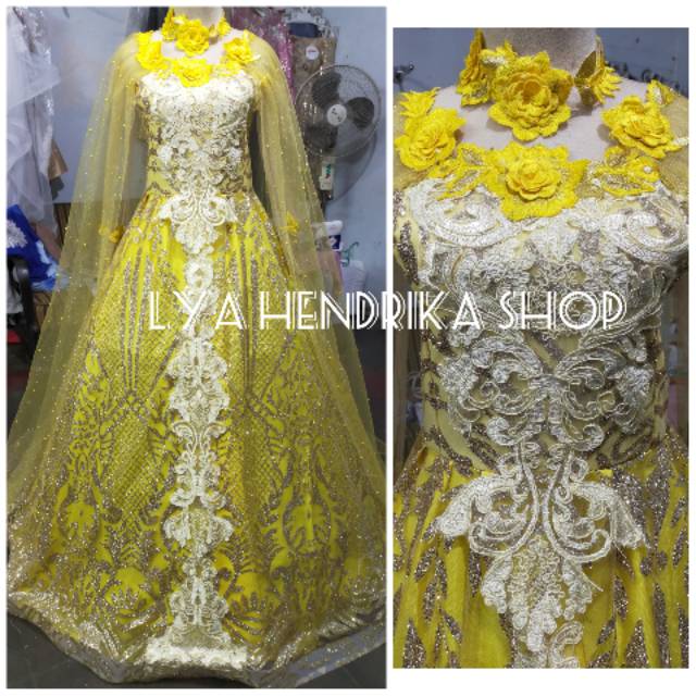 Gaun pengantin candy kuning